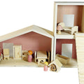 Tiny House Big Imagination wooden dollhouse set with peg dolls and furniture