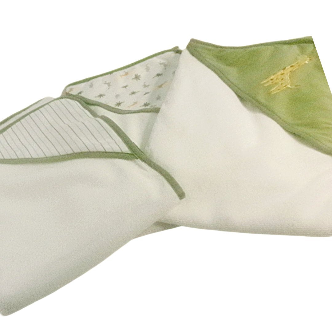 Sage and cream hooded baby towels