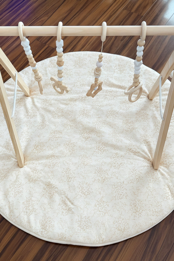 Wooden Play Gym with Hanging Beaded toys