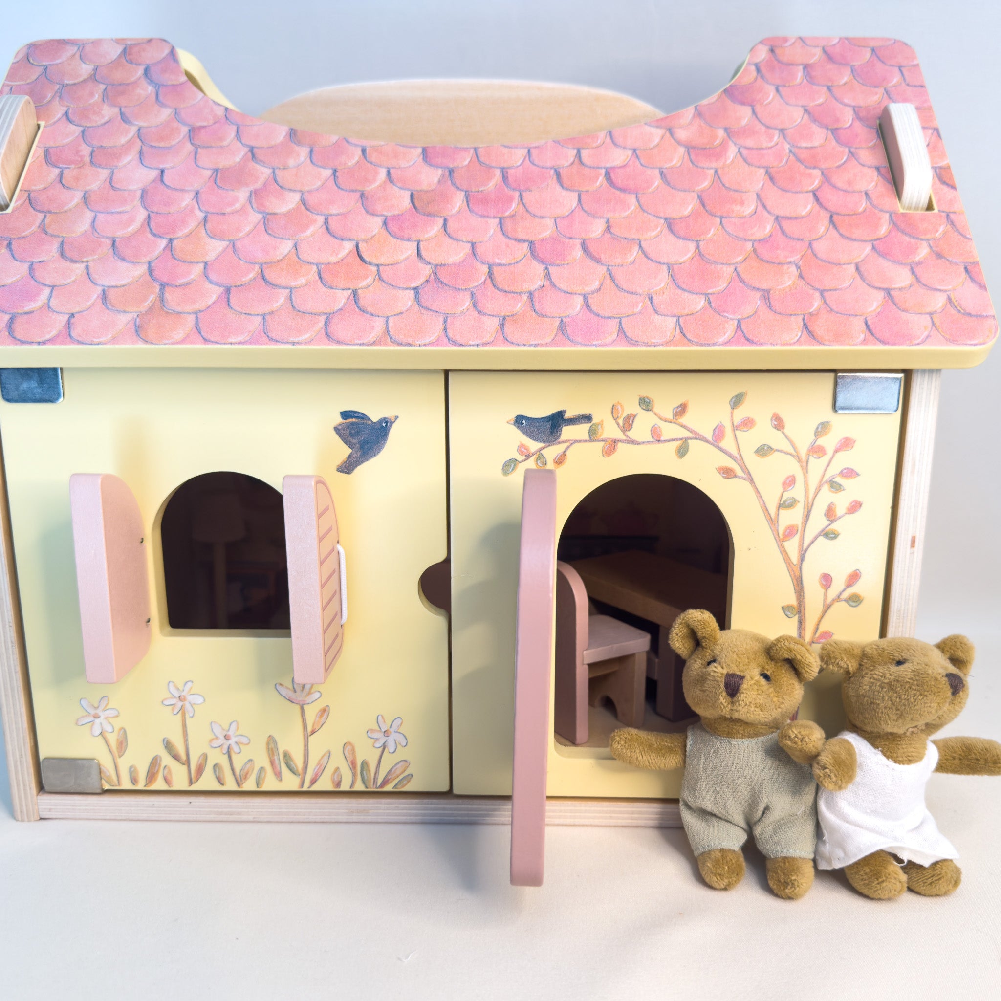 Montessori Take-along Play House with Plush Bears