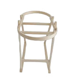 Wooden plant stand on a white background