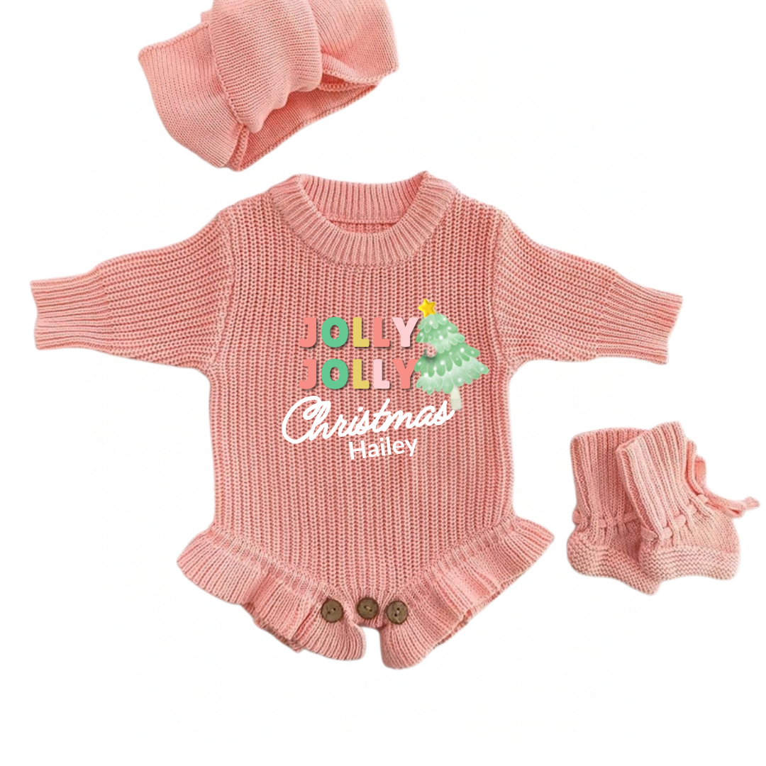 Christmas Tree First Christmas Personalized Romper