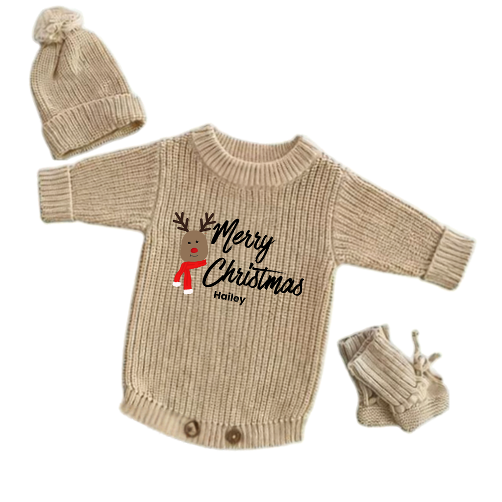 Rudolph First Christmas Personalized Romper