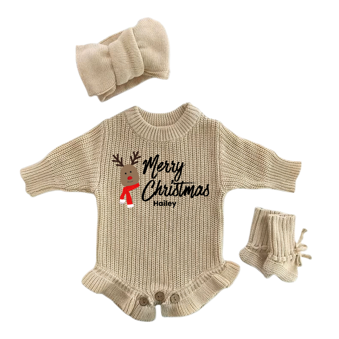 Rudolph First Christmas Personalized Romper