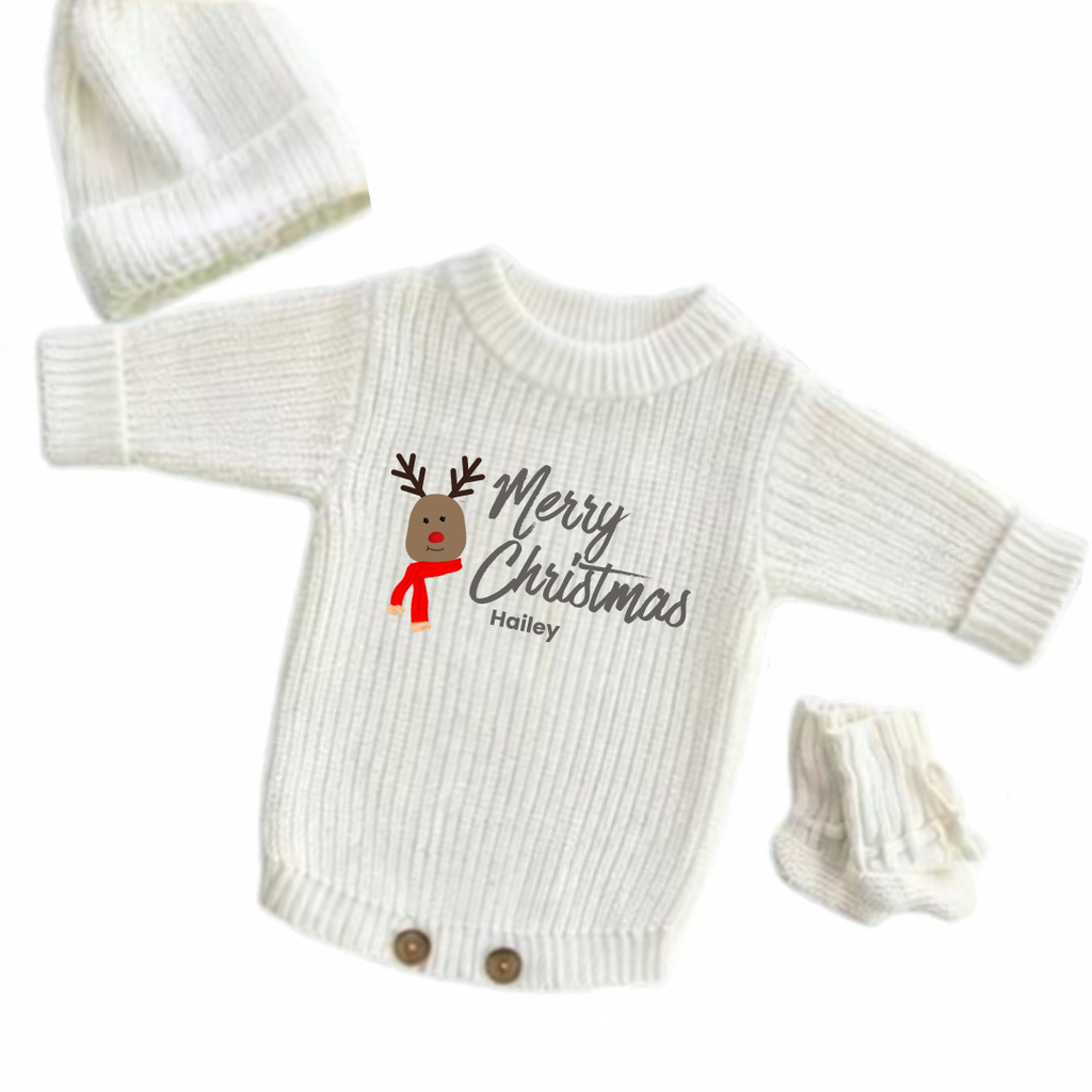 Rudolph First Christmas Personalized Romper