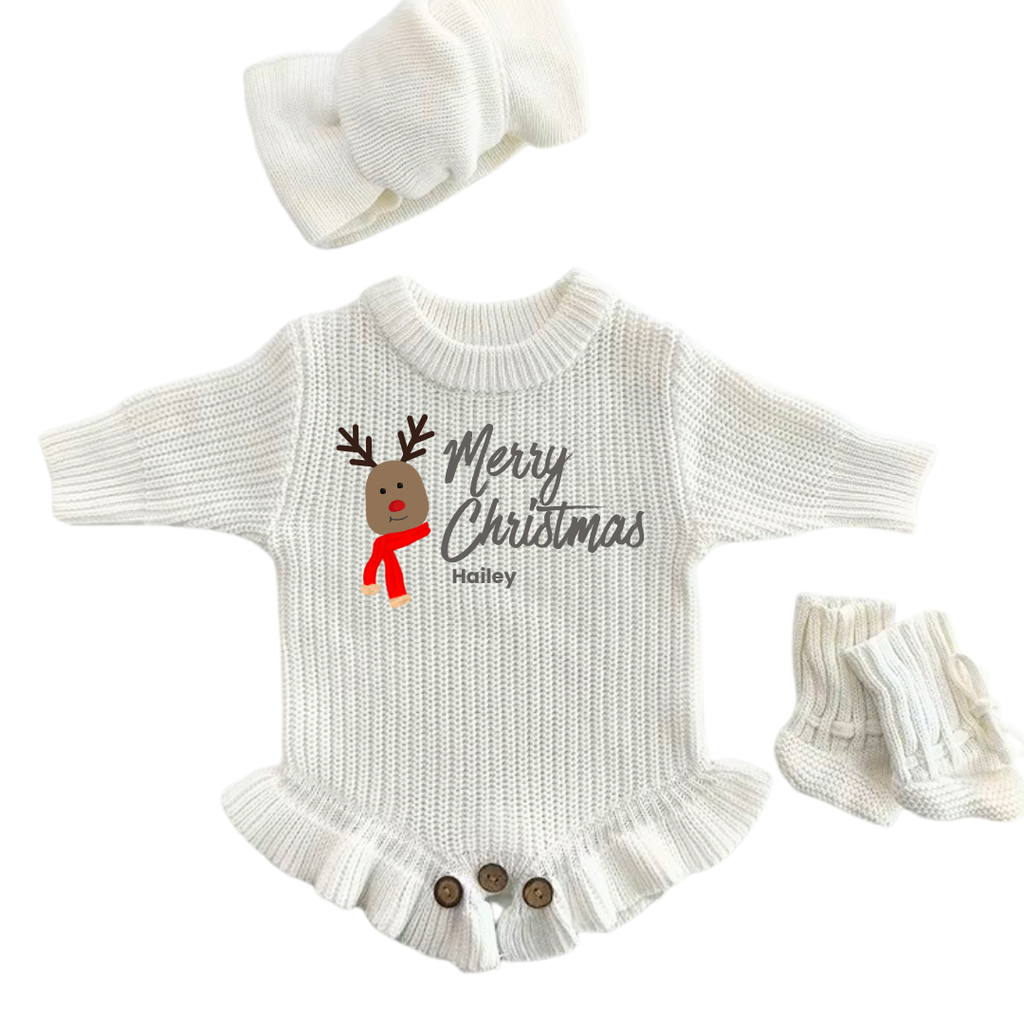 Rudolph First Christmas Personalized Romper