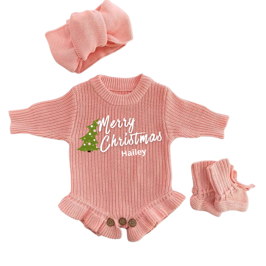 Christmas Tree First Christmas Personalized Romper