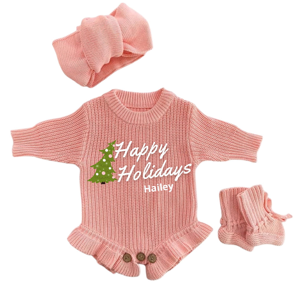 Christmas Tree First Christmas Personalized Romper