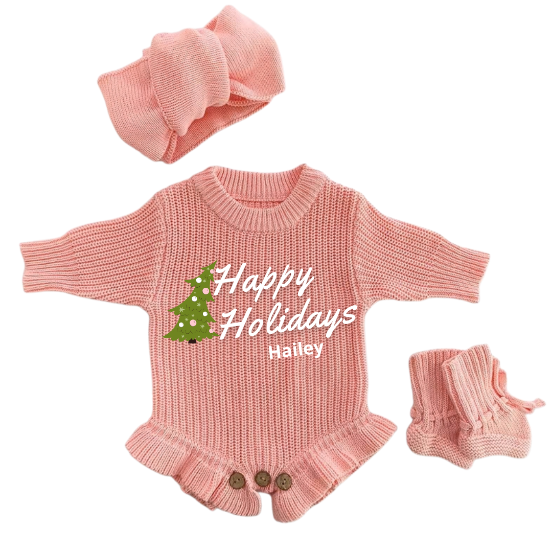 Christmas Tree First Christmas Personalized Romper