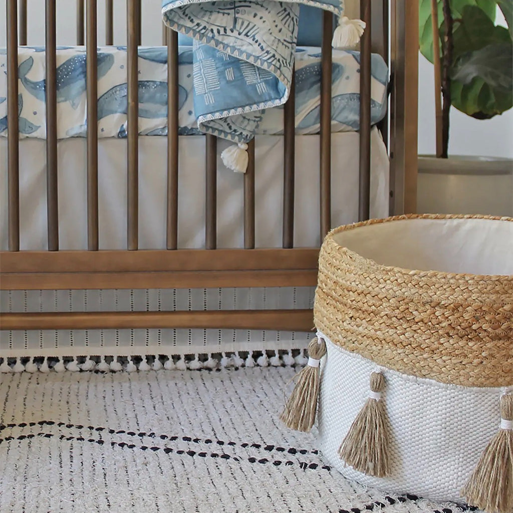 Storage Bin - Cotton/Jute with Tassels
