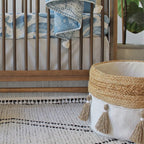 Storage Bin - Cotton/Jute with Tassels
