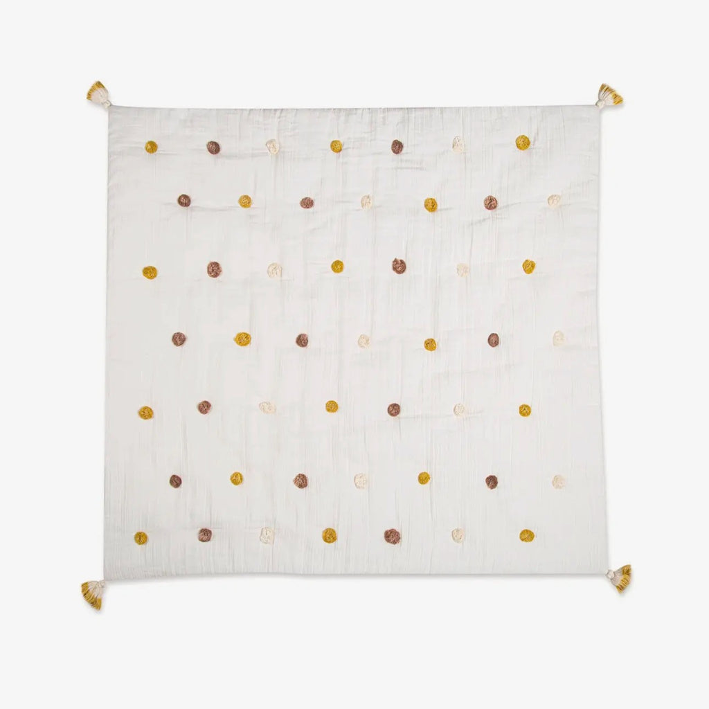 Crib Blanket with Pom Poms - Kendi/Safari Group