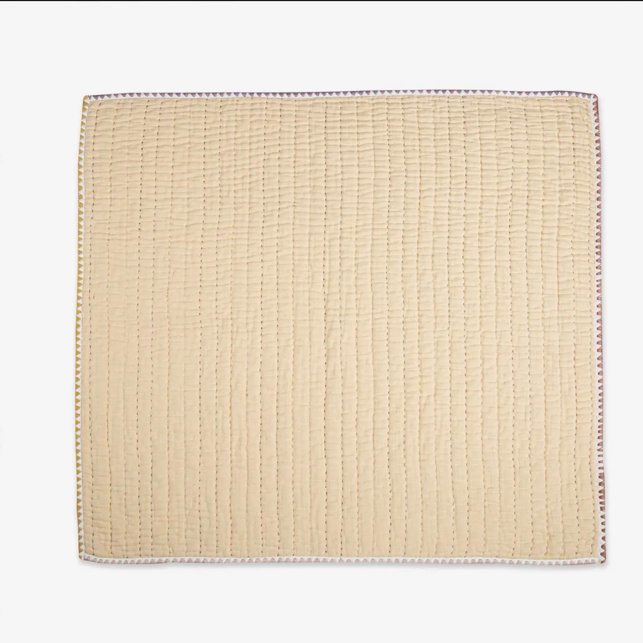 Crib Blanket two sided with Details - kendi/Gold and Cream