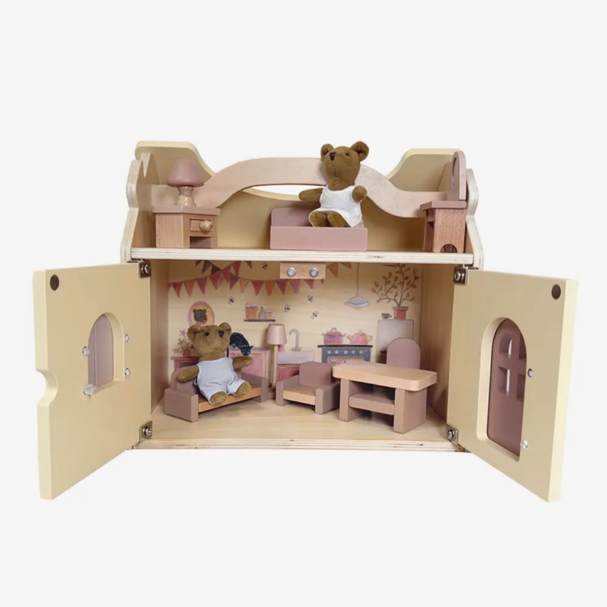 Montessori Take-along Play House with Plush Bears