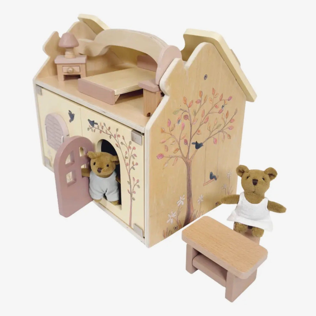 Montessori Take-along Play House with Plush Bears